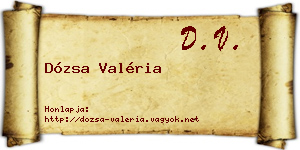 Dózsa Valéria névjegykártya